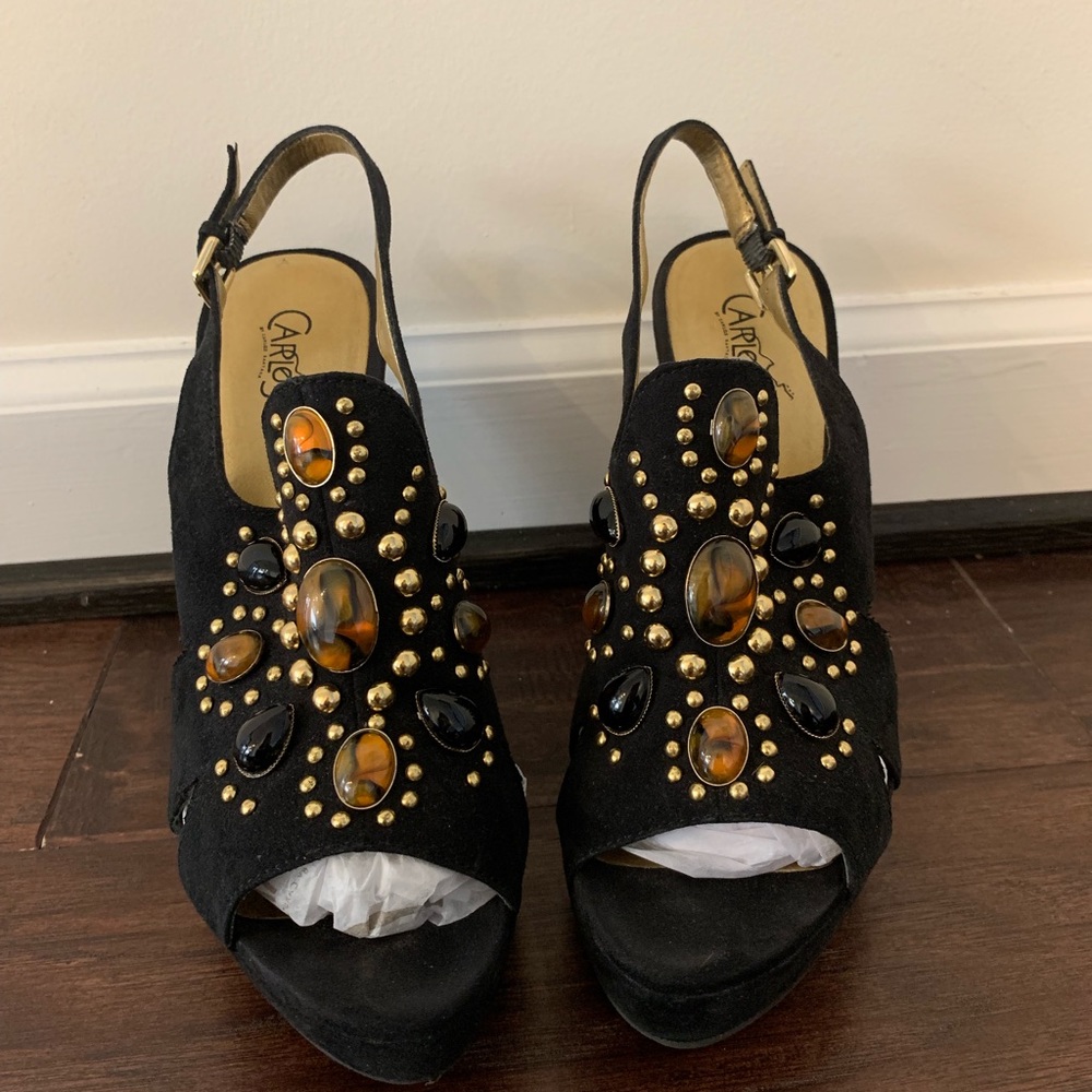 Carlos Santana Romantica Suede Jewel Heel